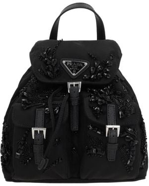 Prada Enamel Triangle-Logo Backpack in Black | Lyst display picture 3