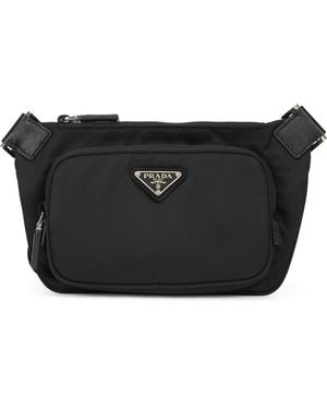 Prada Zipper Shoulder Bag - Black