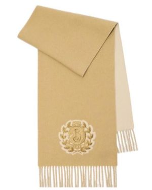 Burberry B Crest Fringed Scarf - Natural