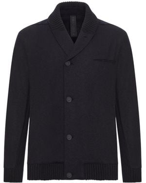 Transit Ribbed Buttoned Jacket - Blue