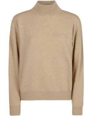 Peserico Funnel-Neck Jumper - Natural