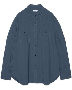 Nanamica Wool Blend Poplin Shirt - Blue
