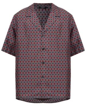 Balmain Geometric Short-Sleeve Shirt - Purple