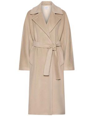 Marella Double-Breasted Pure Wool Coat - Natural
