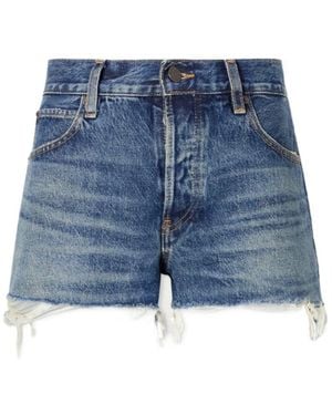 FRAME Denim Shorts With Belt Loops - Blue