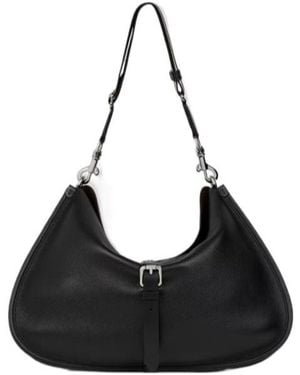 Etro Maxi Tumbled Leather Pony Bag - Black
