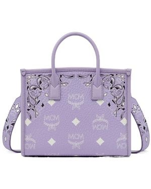 MCM Top Handle Shoulder Bag - Purple