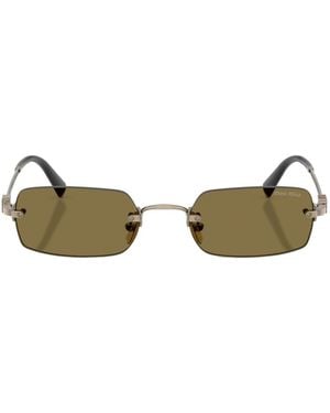 Miu Miu Eyewear Rectangular Frame Sunglasses - Metallic