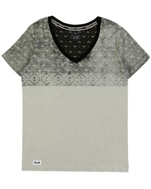 Armani Jeans V-Collar Short-Sleeved T-Shirt - Green