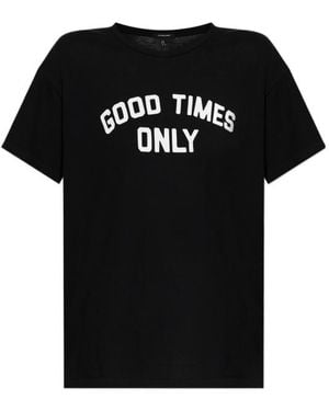 R13 Printed Cotton T-Shirt - Black