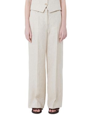 Weekend by Maxmara Malizia Pressed Crease Pants - Natural