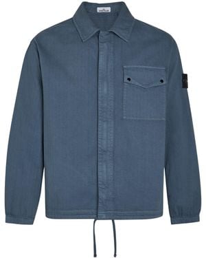 Stone Island Lapel Shirt Jacket - Blue