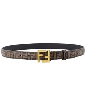Fendi Logo Detailed Buckled Belt - White