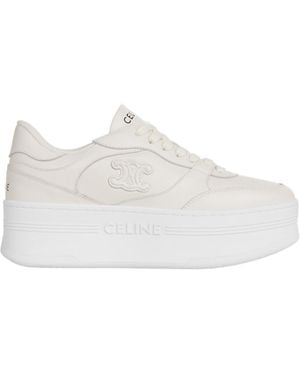 Celine Block Wedge Trainer - White