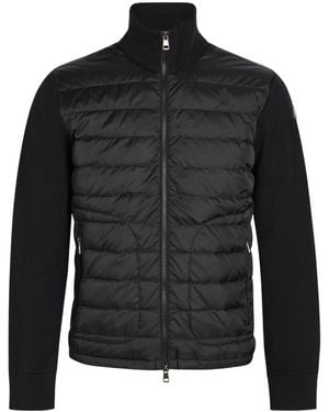 Moncler Quilted Wool Slim-Fit Cardigan - Black