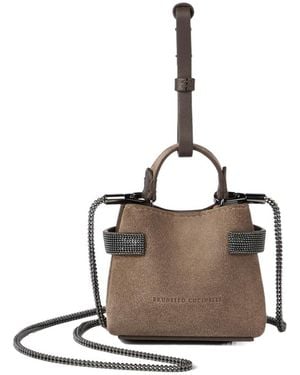 Brunello Cucinelli Small Essence Tote Bag - White
