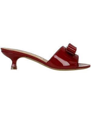 Ferragamo High Heeled Sandals - Red