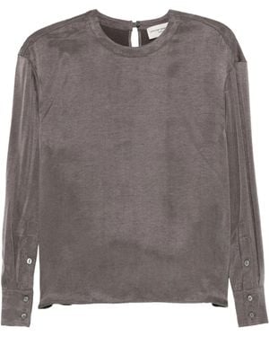 Officine Generale Rimy Buttoned Long-Sleeve Top - Grey