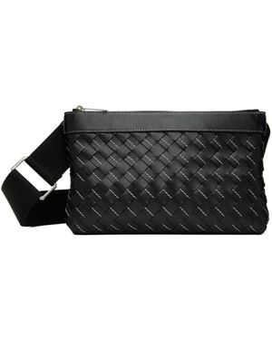 Bottega Veneta Intreciato Knitted Shoulder Bag - Black