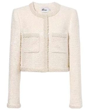 Self-Portrait Boucle Embellished Trim Jacket - White