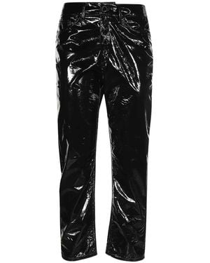 Dondup Coated Straight-Leg Trousers - Black