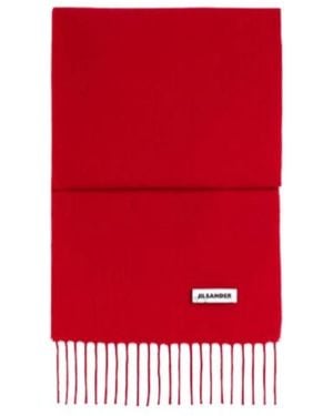 Jil Sander Tasseled Scarf - Red