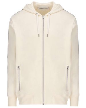 McQueen Zipped Drawstring Hoodie - Natural