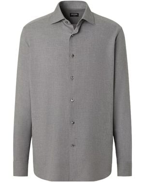 ZEGNA Mélange Cashco Shirt - Gray