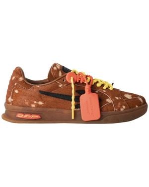 Off-White c/o Virgil Abloh End Of Play Pony-Hair Sneakers - Brown