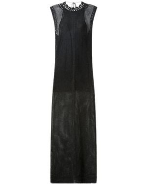 Isabel Marant Metaya Crochet Beaded Midi Dress - Black