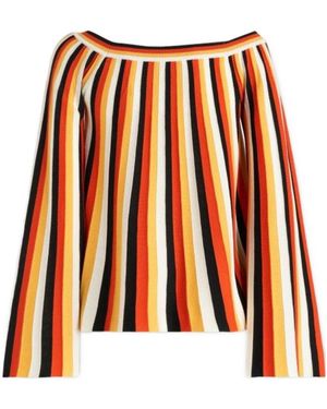 Chloé Chloé Off-Shoulder Striped Top - Orange