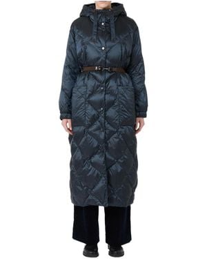 Max Mara Long-Sleeve Hooded Padded Jacket - Blue
