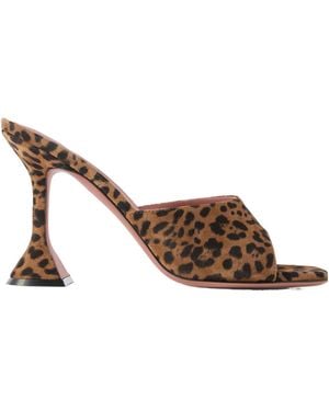 AMINA MUADDI Lupita Leopard-Print Suede Mules - Brown