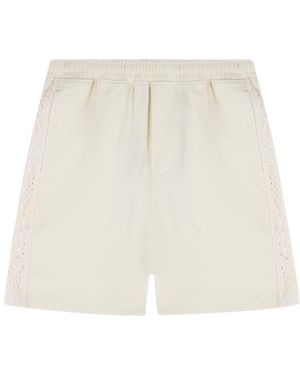 Represent Knitted-Panel Shorts - White