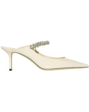 Jimmy Choo Crystal-Embellished Mules - White