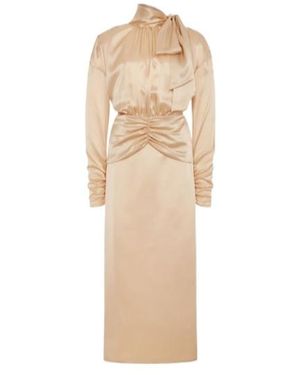 Alessandra Rich Bow-Tie Dress - Natural