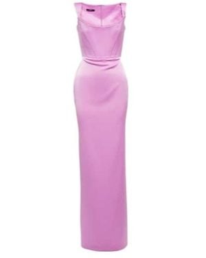 Alex Perry Halse Crepe Dress - Purple