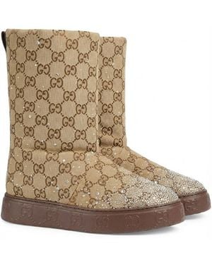 Gucci Embellished Boots - Brown