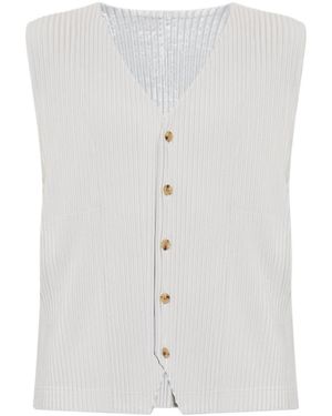 Homme Plissé Issey Miyake Wrinkled Vest - White