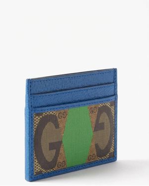 Gucci Gg Rhombus Printed Cardholder - Blue
