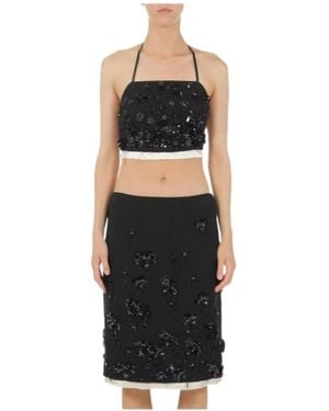 Miu Miu Embroidered Top - Black