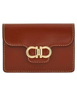 Ferragamo Gancini Card Holder - Brown