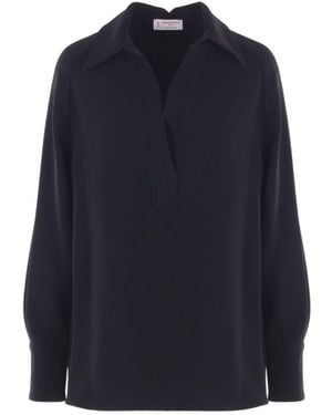 Alberto Biani Crepe Blouse - Blue