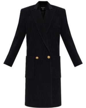Balmain Double-Breasted Tailored Coat - Black
