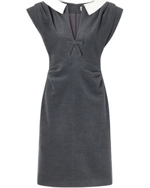 ShuShu/Tong Gathered Wool-Blend Midi Dress - Black