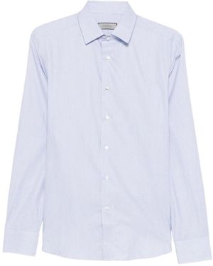 Canali Pinstriped Cotton Shirt - White