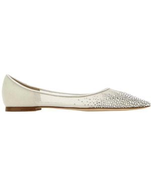 Jimmy Choo Love Flat Crystal-Embellished Ballerina Shoes - Natural