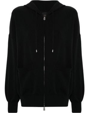 Pinko Tirage Drawstring Zip-Up Hoodie - Black