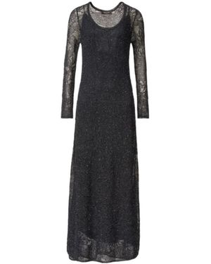 Fabiana Filippi Lurex Crochet Knitted Dress - Black