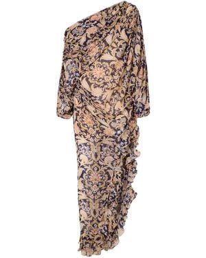 Zimmermann One-Shoulder Gathered Printed Crepe Maxi Dress - Natural